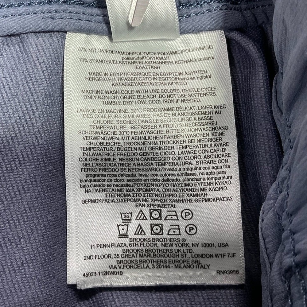 Brooks Brothers Performance Golf Shorts Slate Blue Elastic Waist Men's W32 - Picture 6 of 11